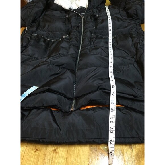 Sam Edelman Womens Hooded Down Puffer Coat Black Size M - Picture 7 of 7